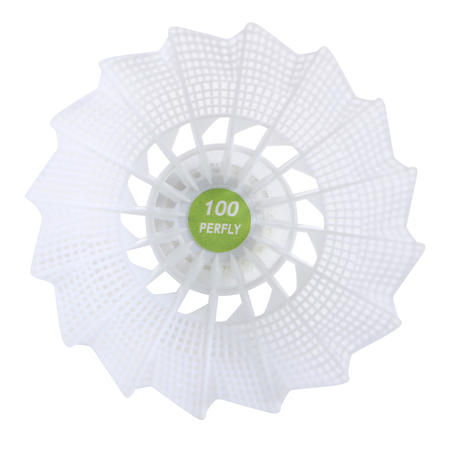 Lot De 6 Volants De Badminton En Plastique PSC 100 Medium - Blanc