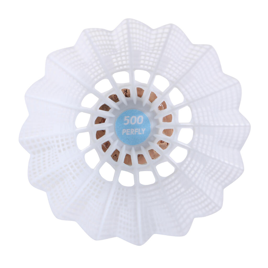 Žuta plastična loptica za badminton PSC 500 MEDIUM (6 komada)