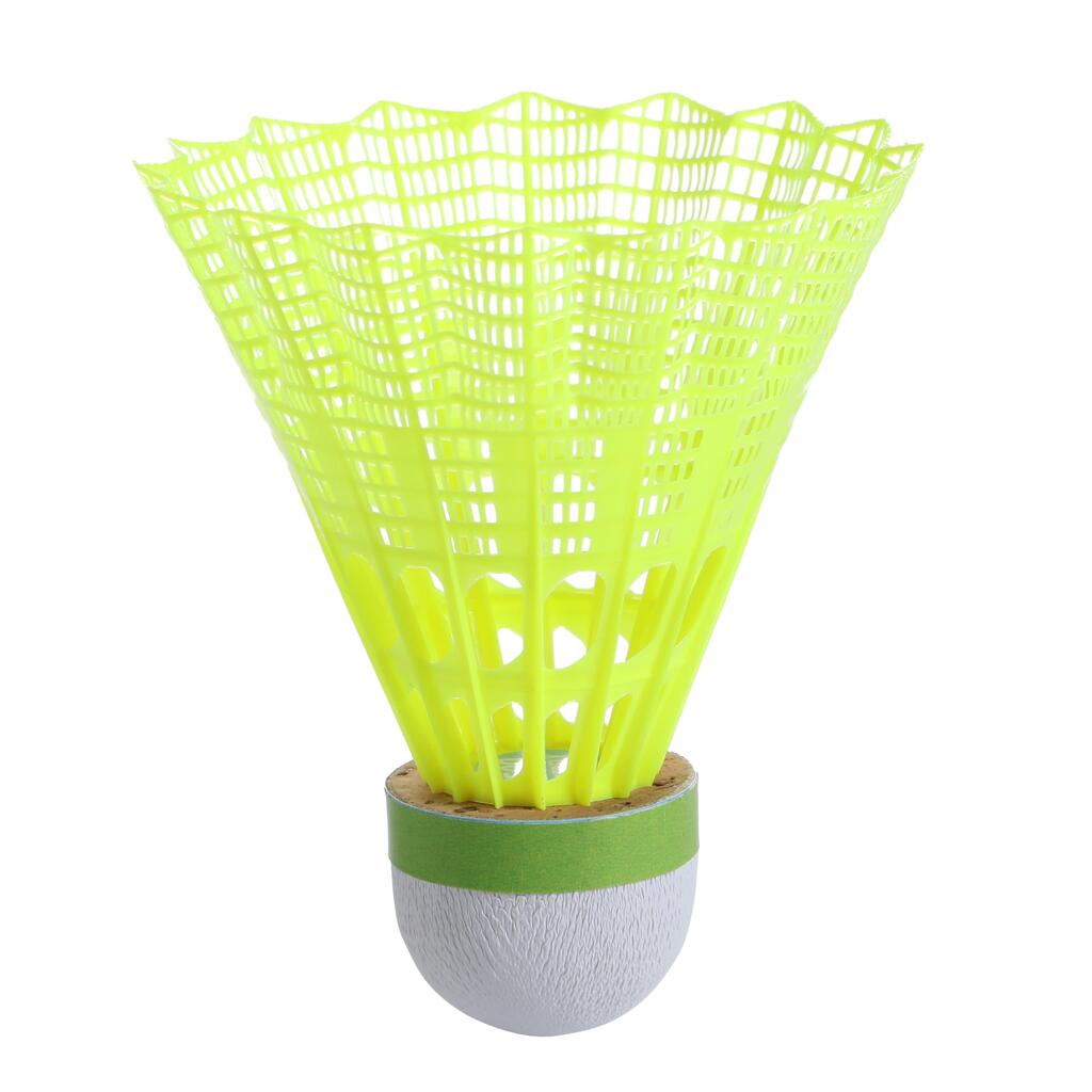 Žuta plastična loptica za badminton PSC 500 MEDIUM (6 komada)
