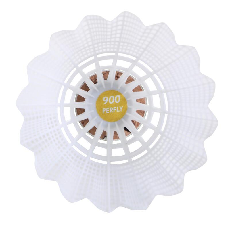 VOLANTE DE BADMINTON PLÁSTICO PSC 900 BRANCO CONJUNTO DE 6 MÉDIO