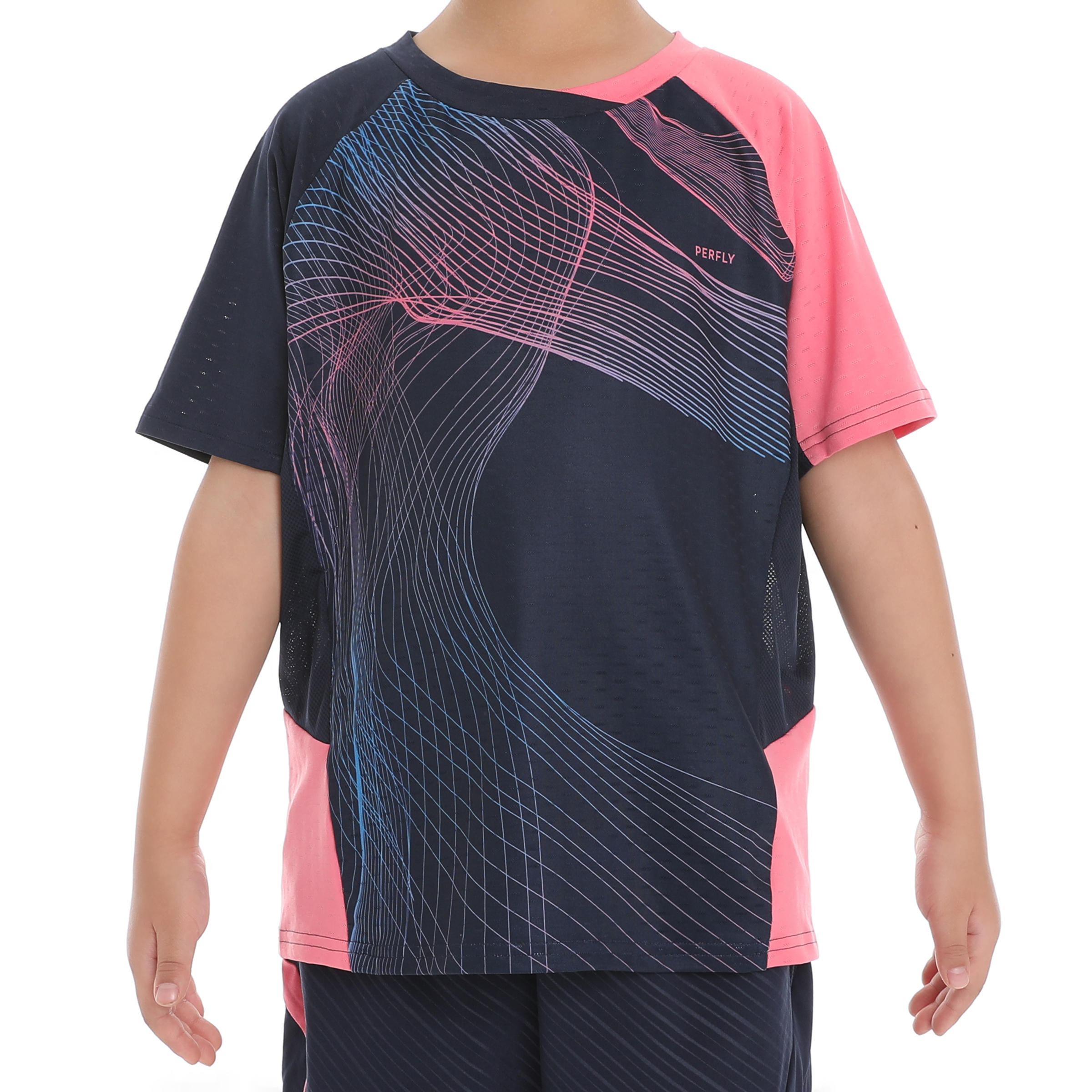 T shirt 560 Jr Navy Pink - By PERFLY | Decathlon, Blue/pink