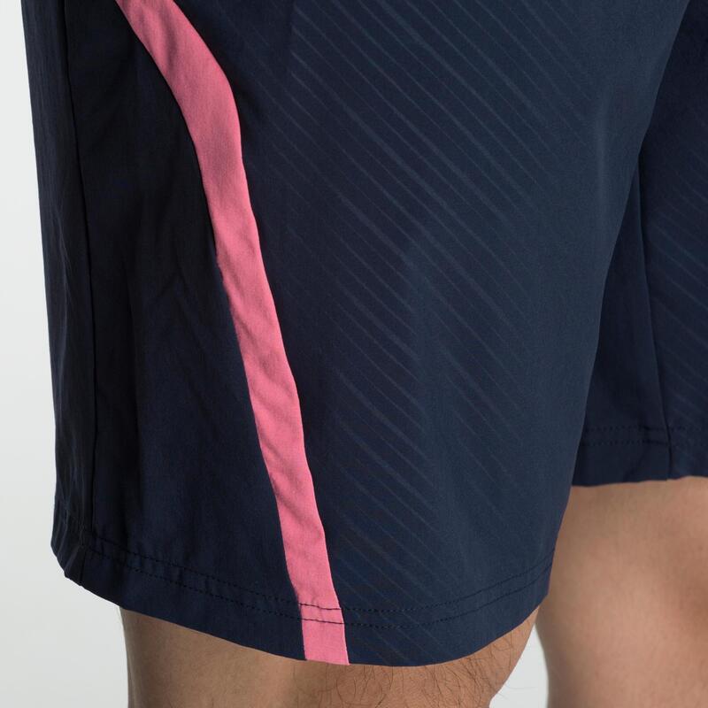 Pantalón corto de bádminton perfly 560 hombre negro y rosa