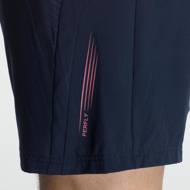 Pantalón corto de bádminton perfly 560 hombre negro y rosa