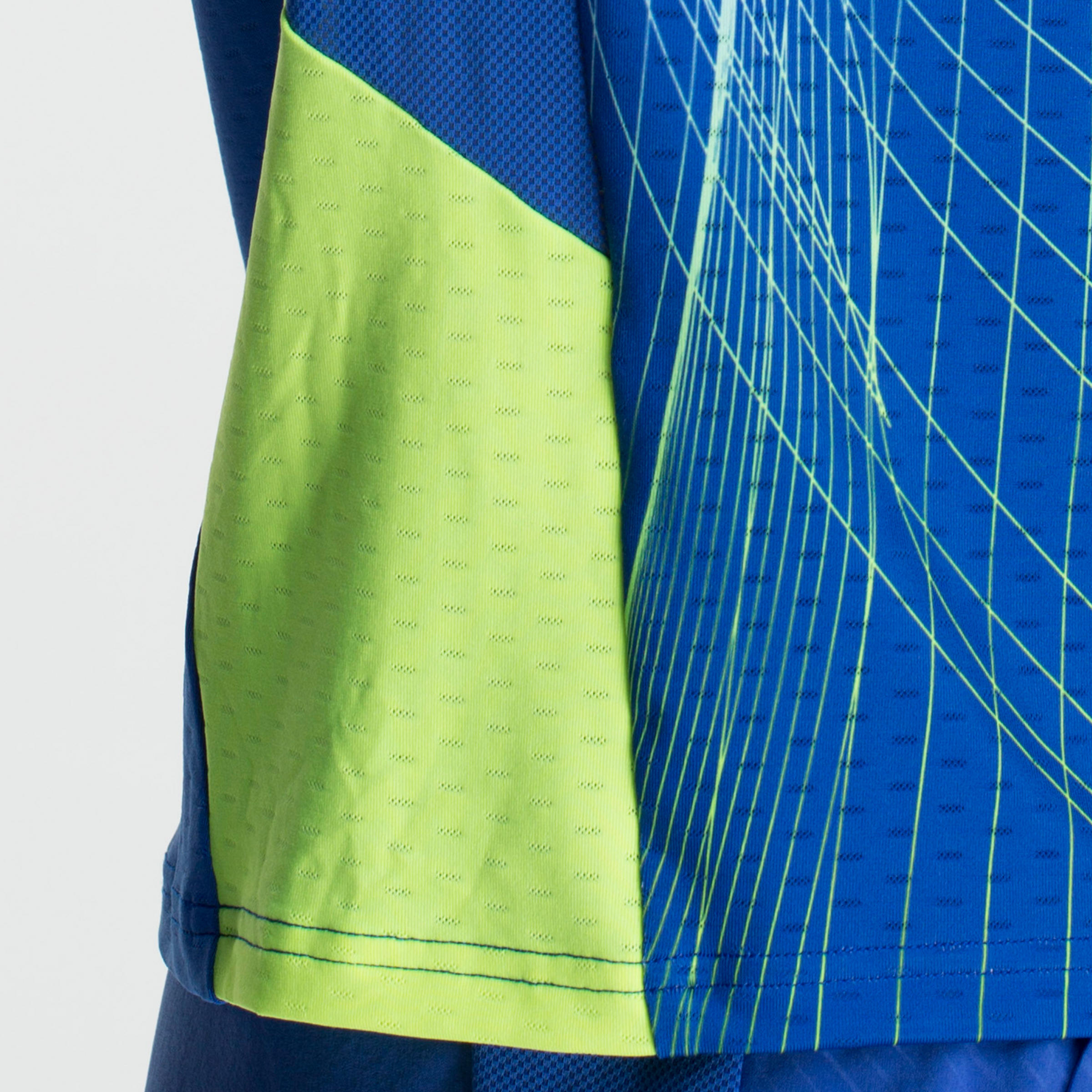 Samarreta de bàdminton màniga curta perfly 560 home blau i groc 10/32