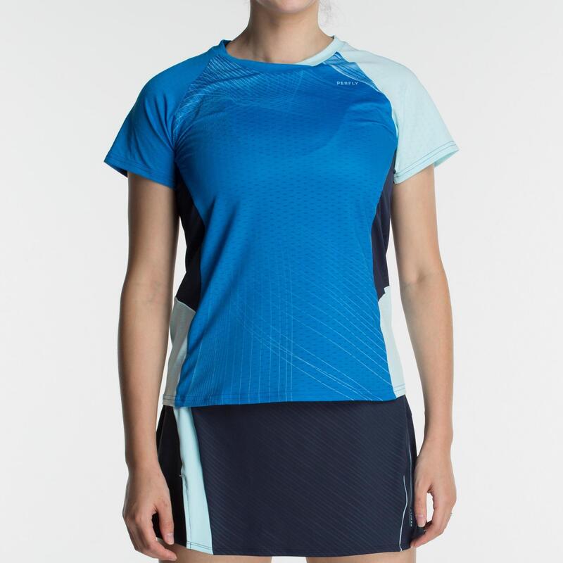 T-Shirt de badminton Femme 560 - Bleu