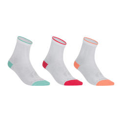 CHAUSSETTES JUNIOR HAUTES ARTENGO RS 750 FILLES LOT DE 3