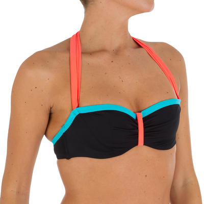 Sujetador de bikini forma banda con aros LEA KENY cordón cuello desmontable