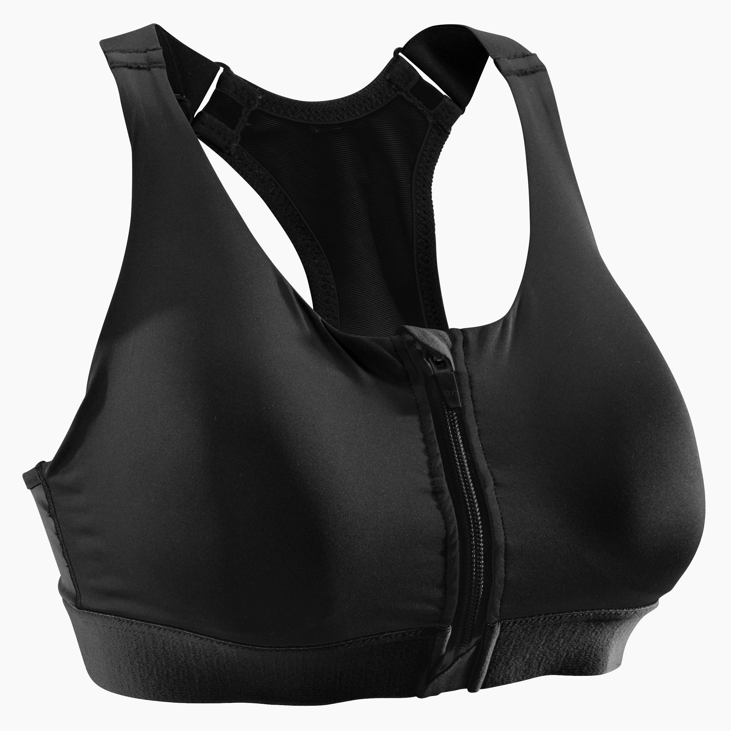 black zip up sports bra