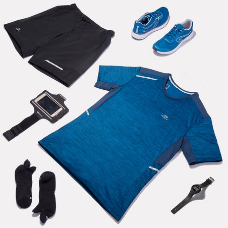 Playera de Running para Hombre - Dry+ - Azul Prusia - Transpirable