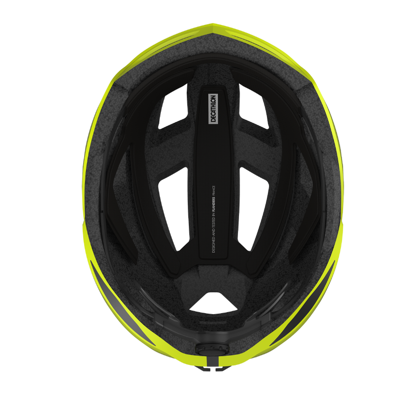 CASQUE VELO ROUTE ROADR 500 JAUNE FLUO pour les clubs et collectivites Decathlon Pro