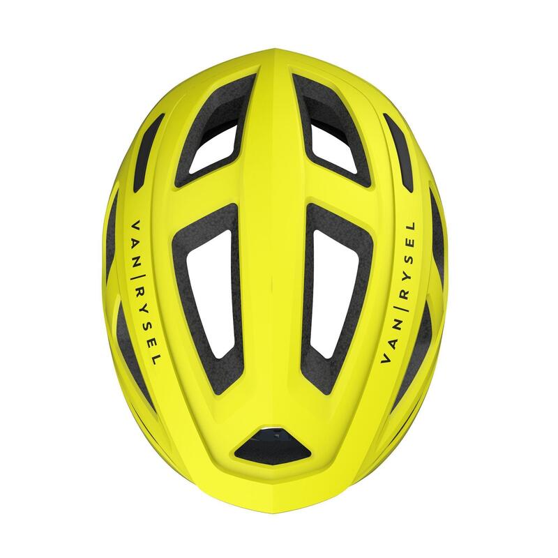 Cyklistická helma na silniční cyklistiku ROADR 500 reflexní žlutá