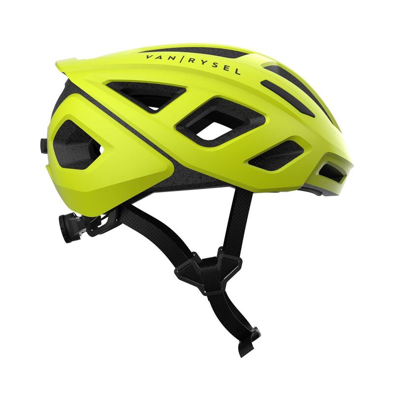 Cyklistická helma na silniční cyklistiku ROADR 500 reflexní žlutá