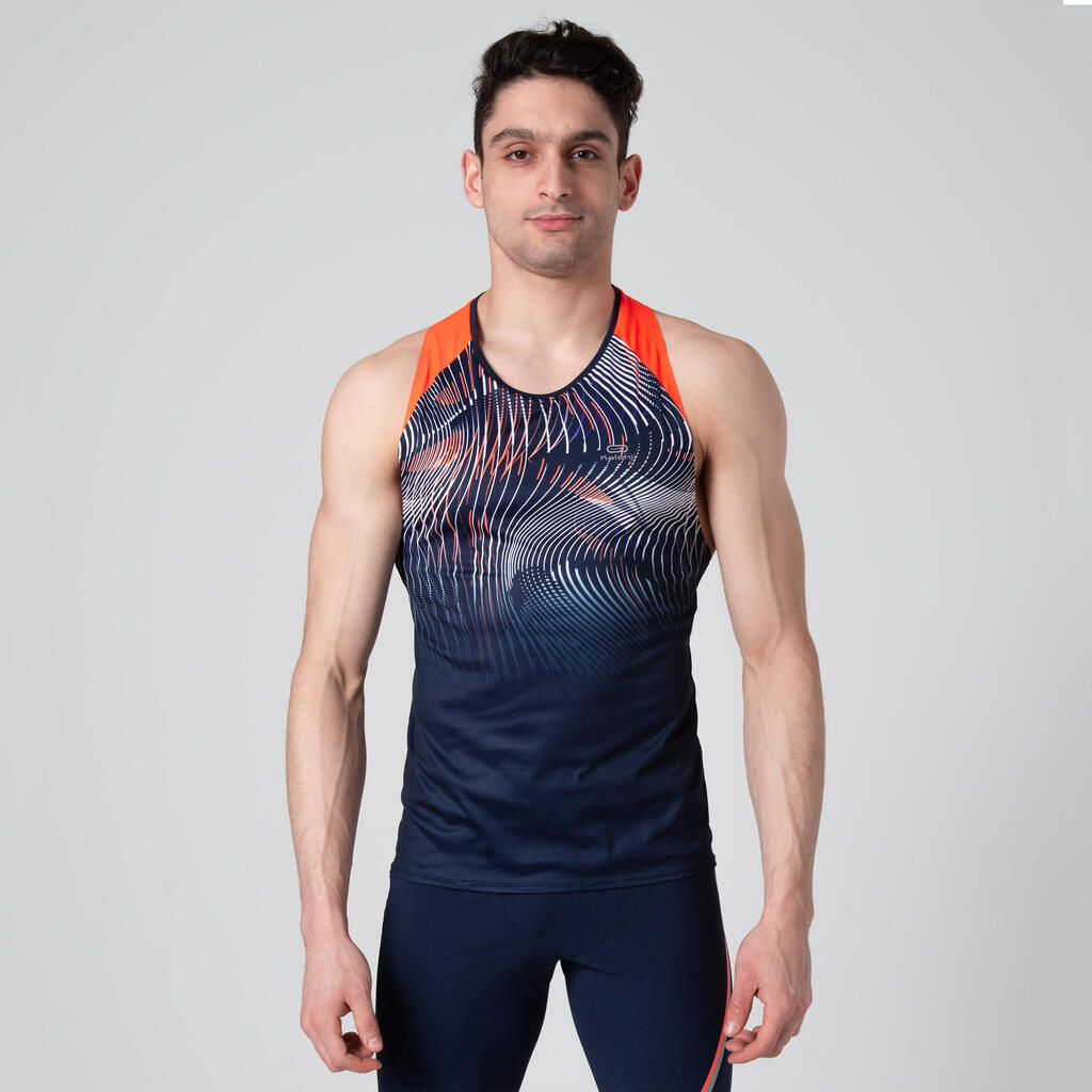 Tank-Top Herren blau/orange