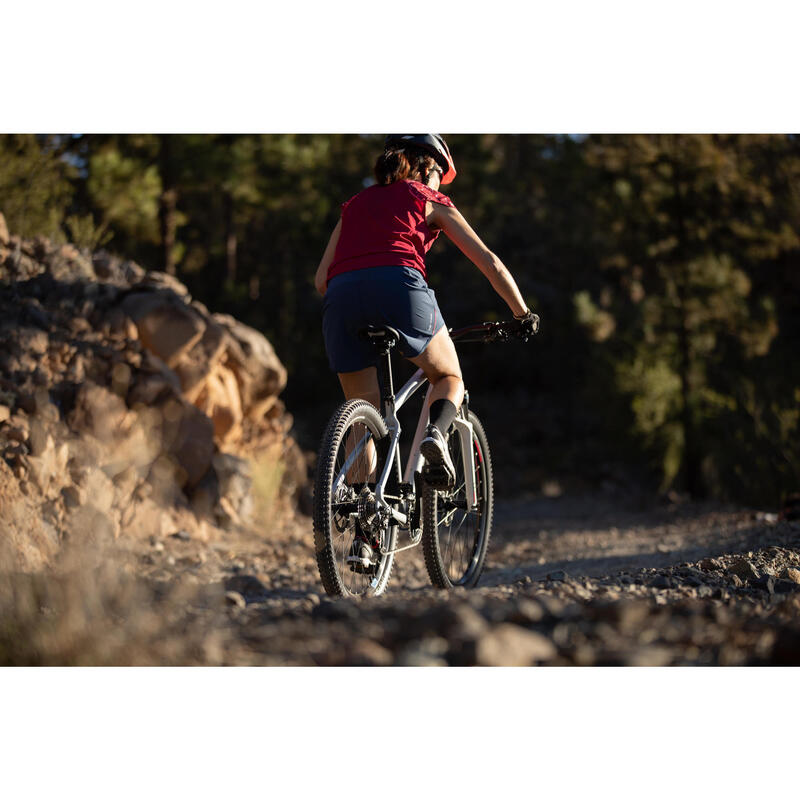 CULOTE CICLISMO MTB CORTO MUJER CON SHORT ROCKRIDER ST 500 AZUL ROSA