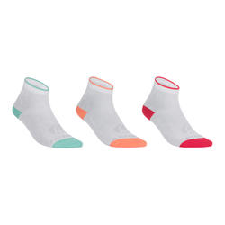 CHAUSSETTES MI-HAUTES ARTENGO RS 750 FILLES LOT DE 3
