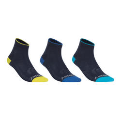 CHAUSSETTES JUNIOR MI-HAUTES ARTENGO RS 750 MARINE LOT DE 3
