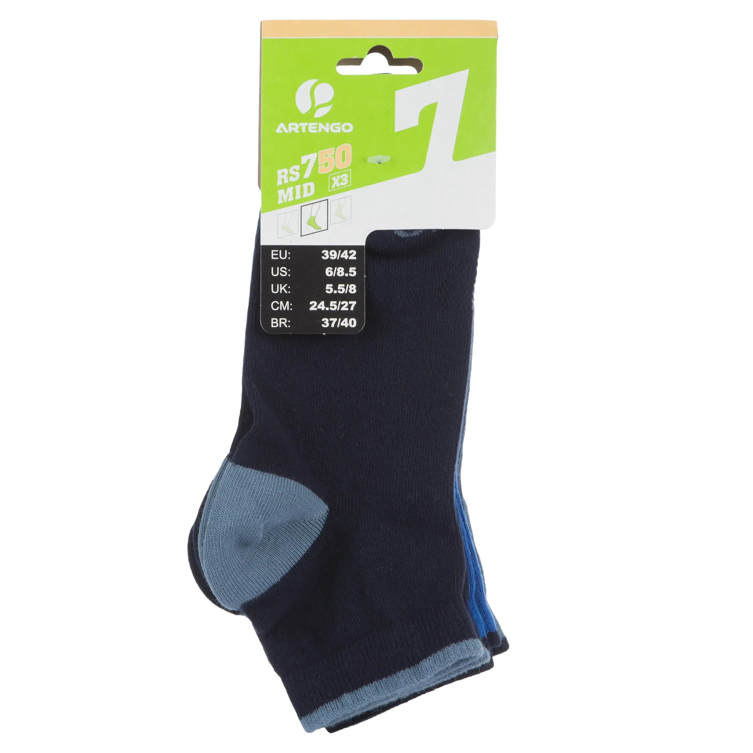 RS750 Mid-High Socks 3-Pack - Blue Mix 11/11