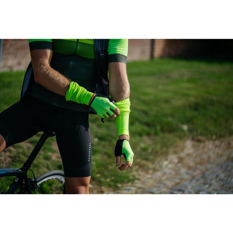 Manicotti ciclismo tempo fresco preformati ROADR 900 giallo fluo