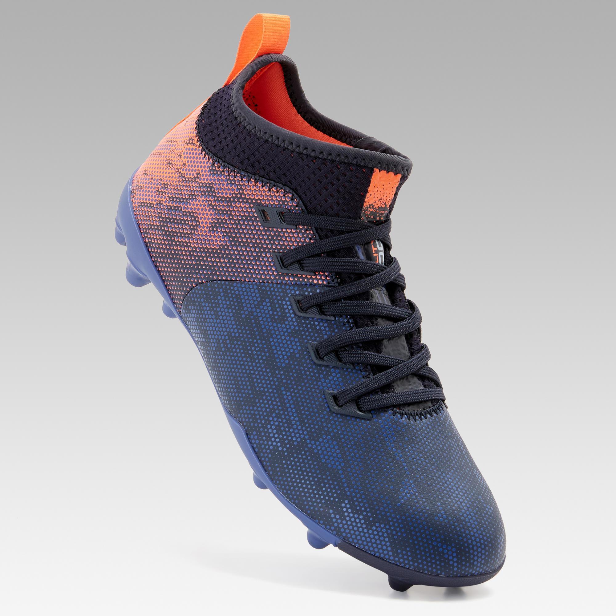 red and blue football boots