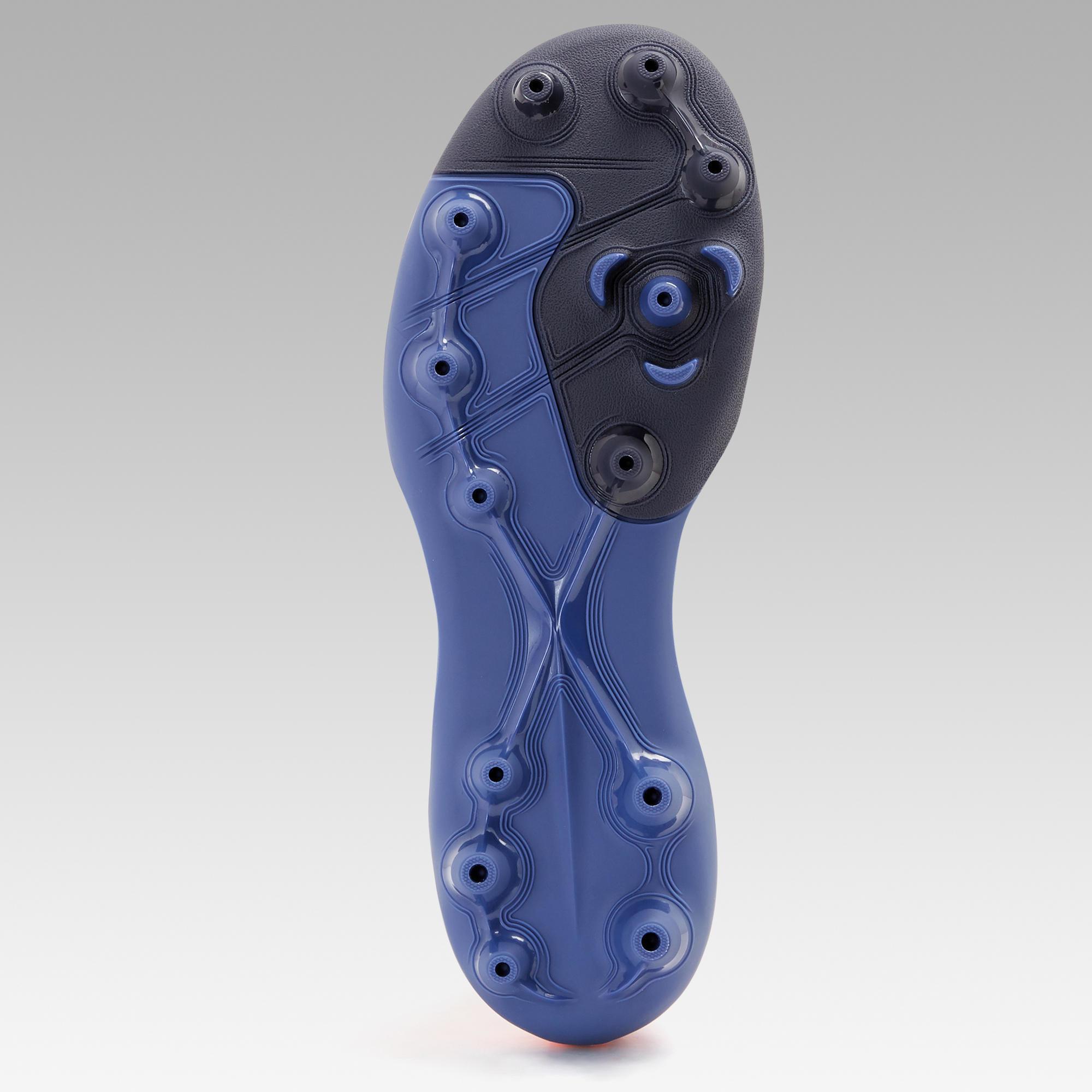 red and blue football boots