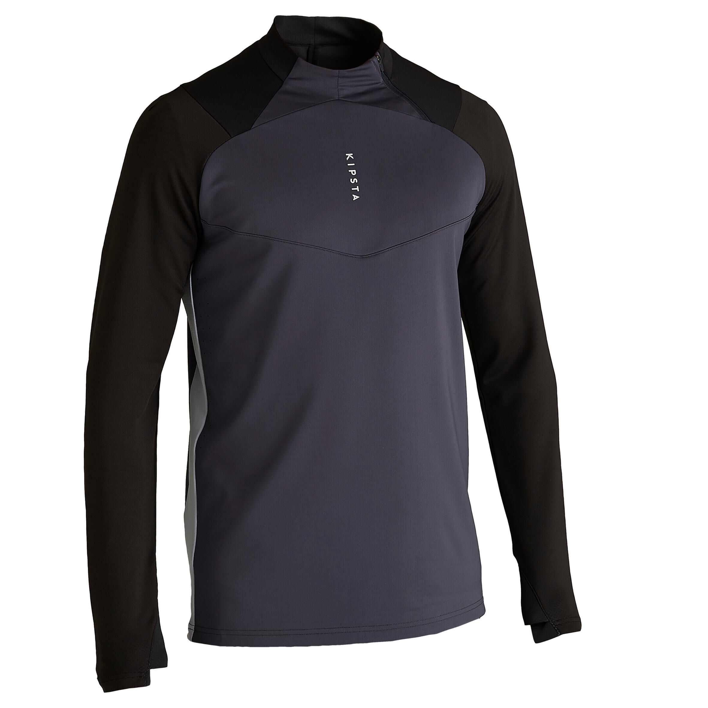 KIPSTA T500 Adult 1/2 Zip Football Training Sweatshirt - Carbon Black