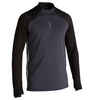 Trainingsshirt Fussball T500 1/2 Zip Erwachsene schwarz