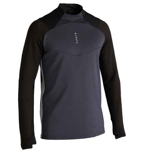 
      Trainingsshirt Fussball T500 1/2 Zip Erwachsene schwarz
  