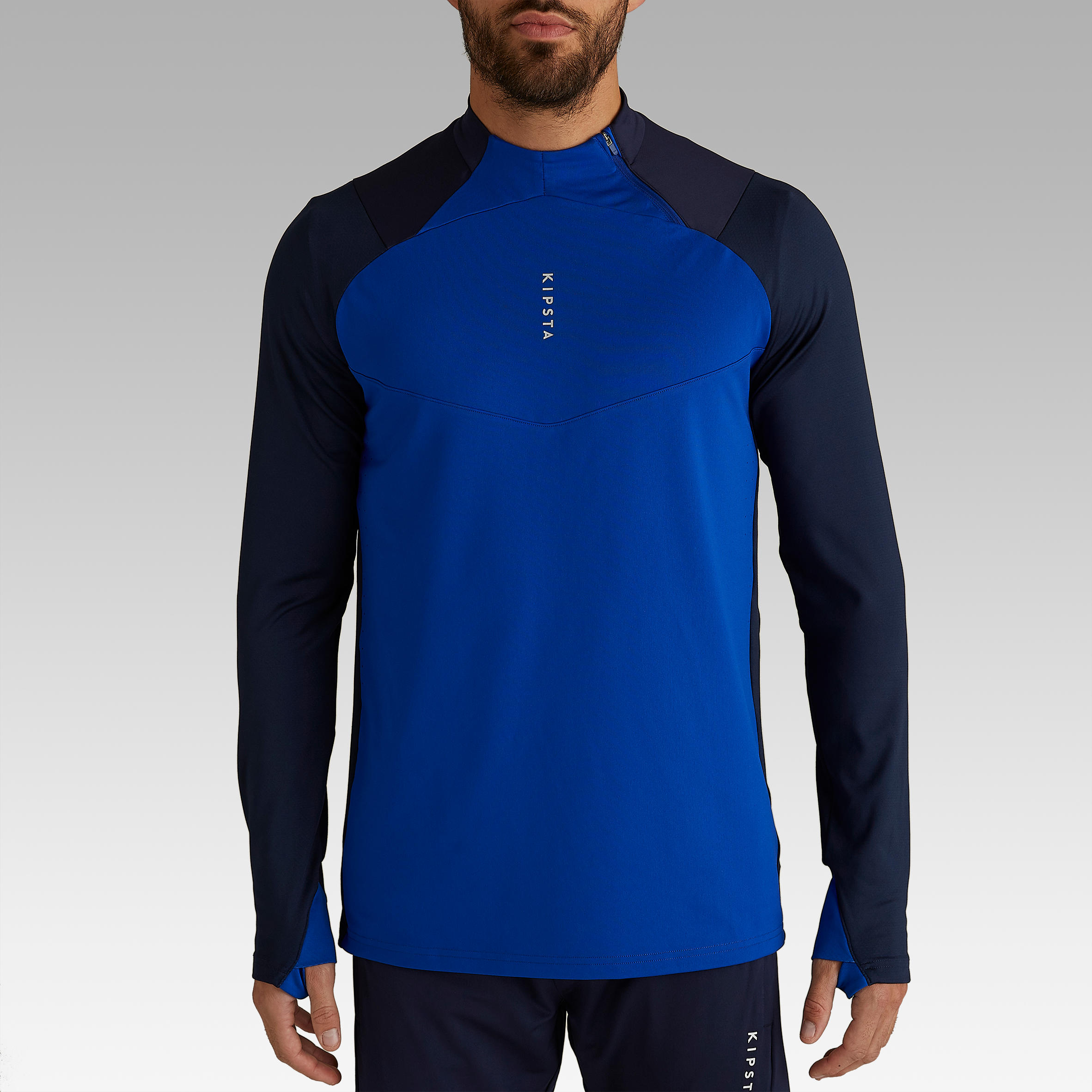 T500 Adult 1/2 Zip Football Sweatshirt - Blue 2/14