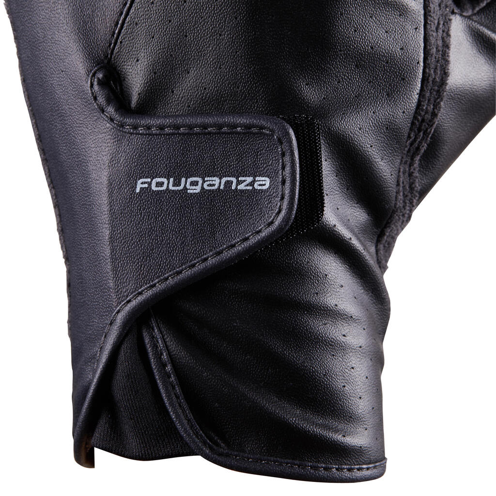 Gants équitation homme 500 noir