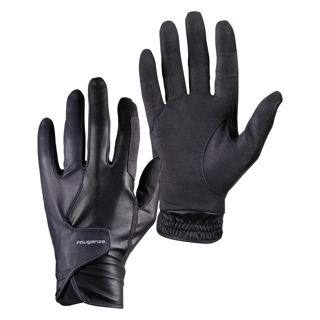 Gants équitation homme 500 noir