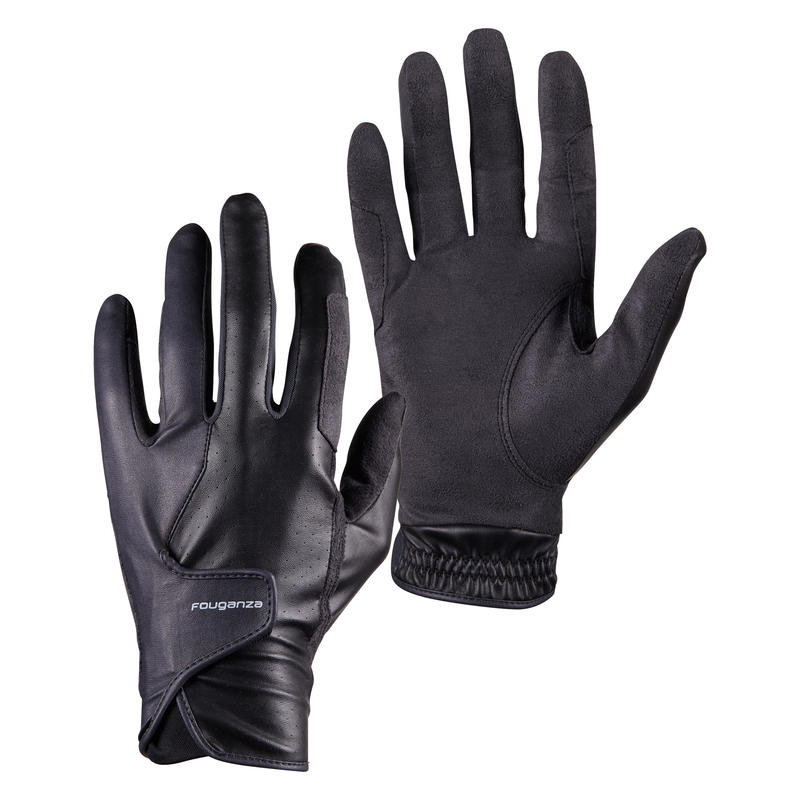 500 Horse Riding Gloves Black Decathlon