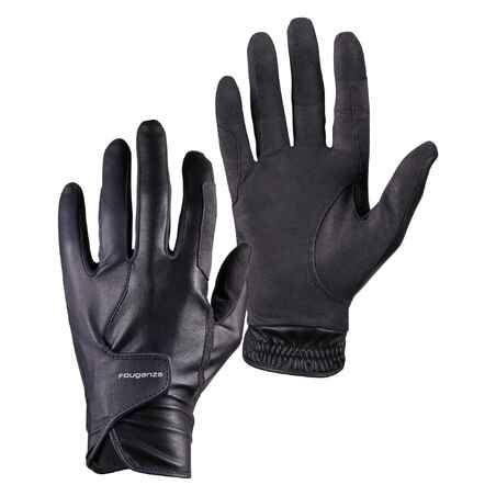 Guantes equitación fouganza 500 hombre negro