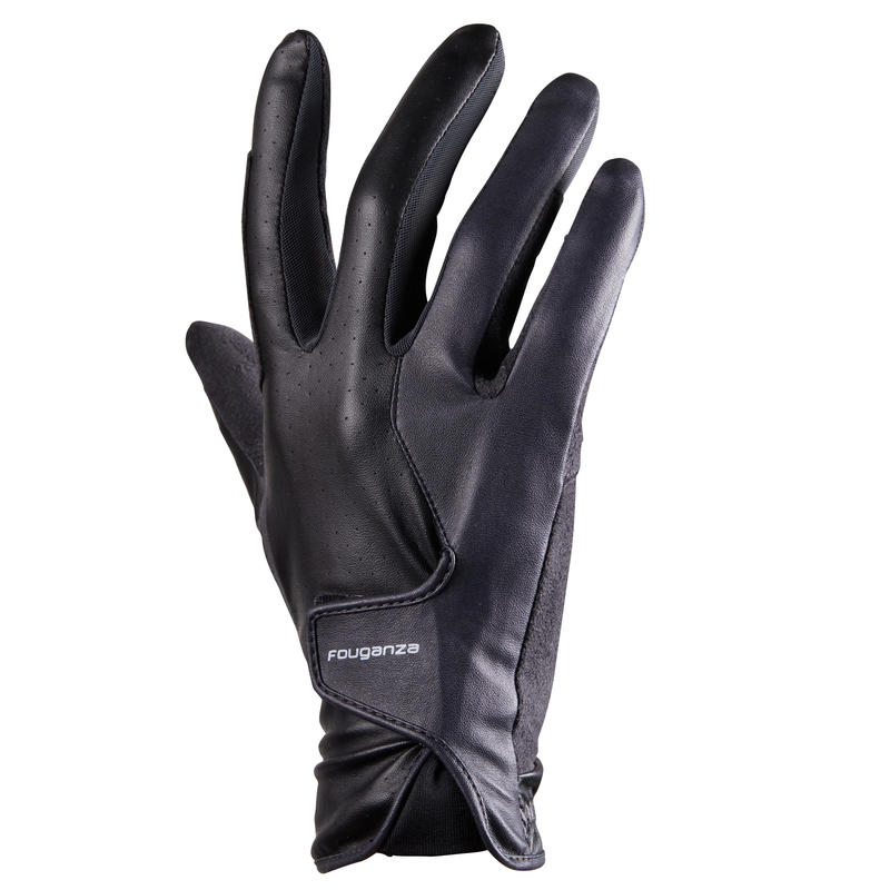 500 Horse Riding Gloves Black Decathlon
