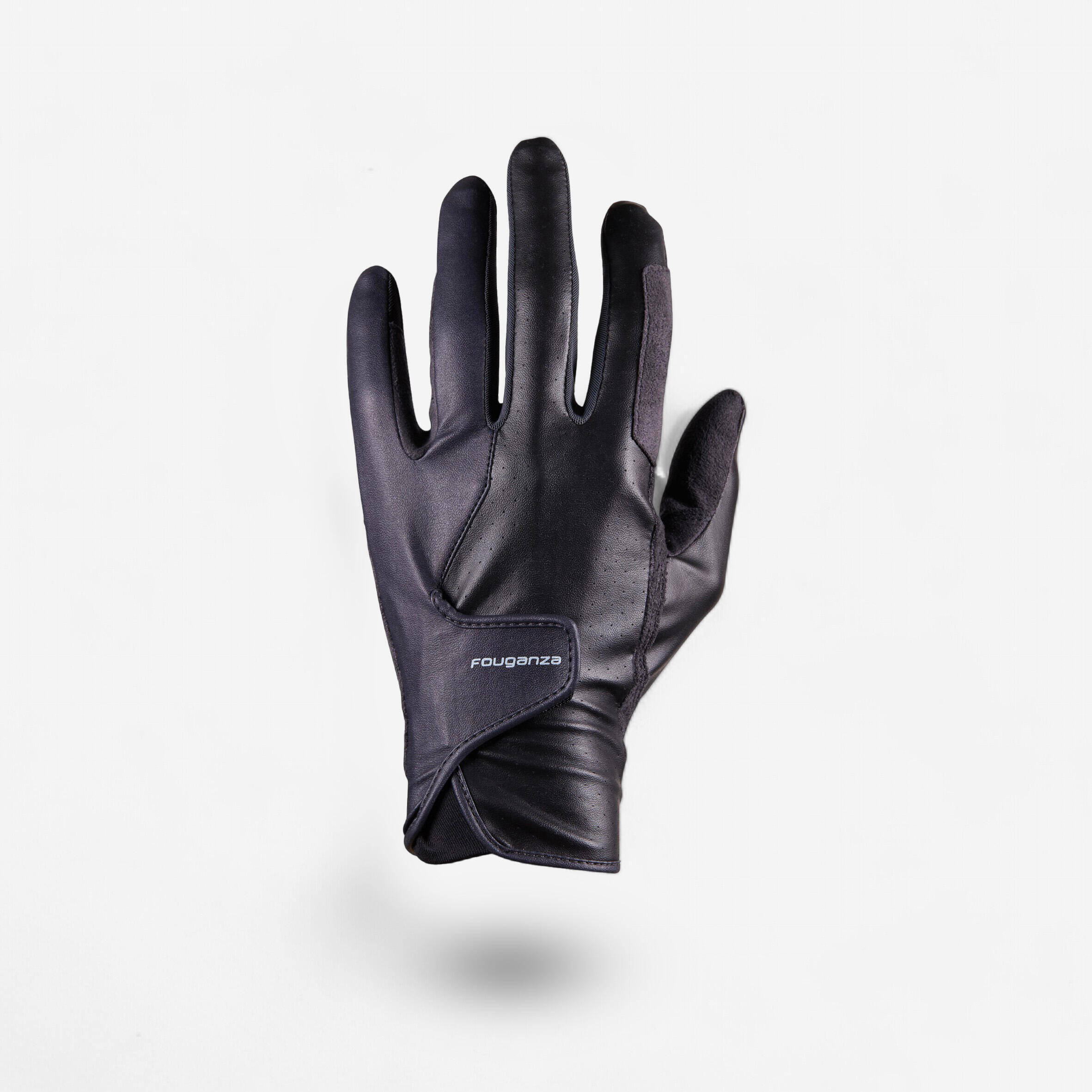 Horse Riding Gloves 500 Black -  1