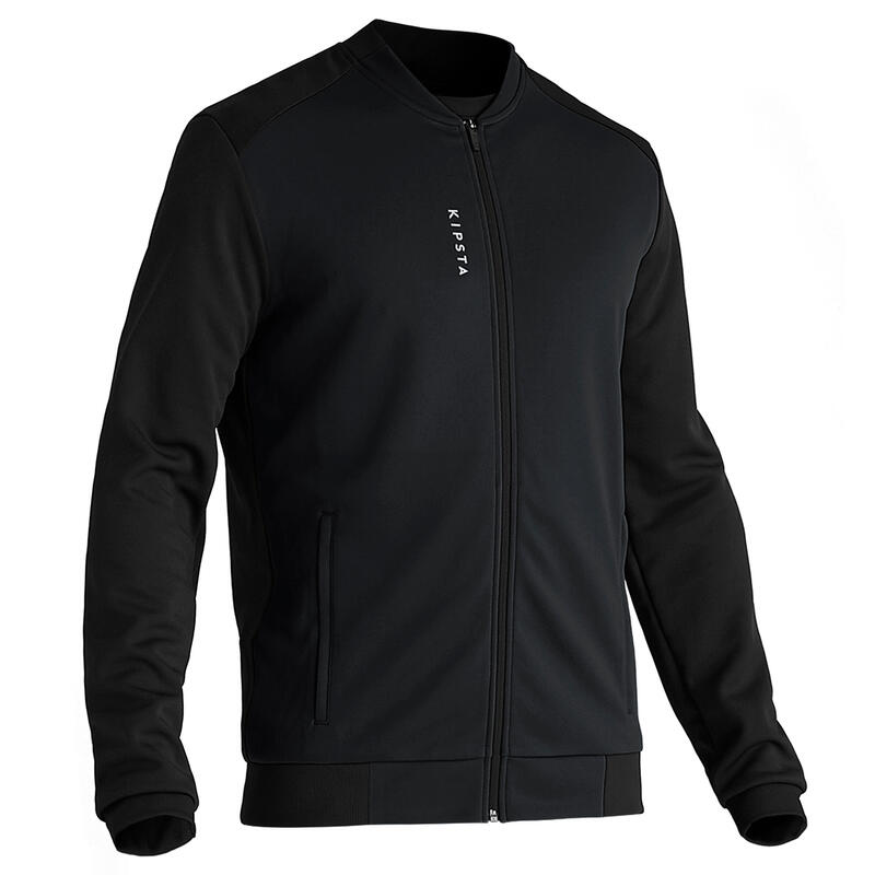 Trainingsjacke leicht Fussball T100 Erwachsene schwarz