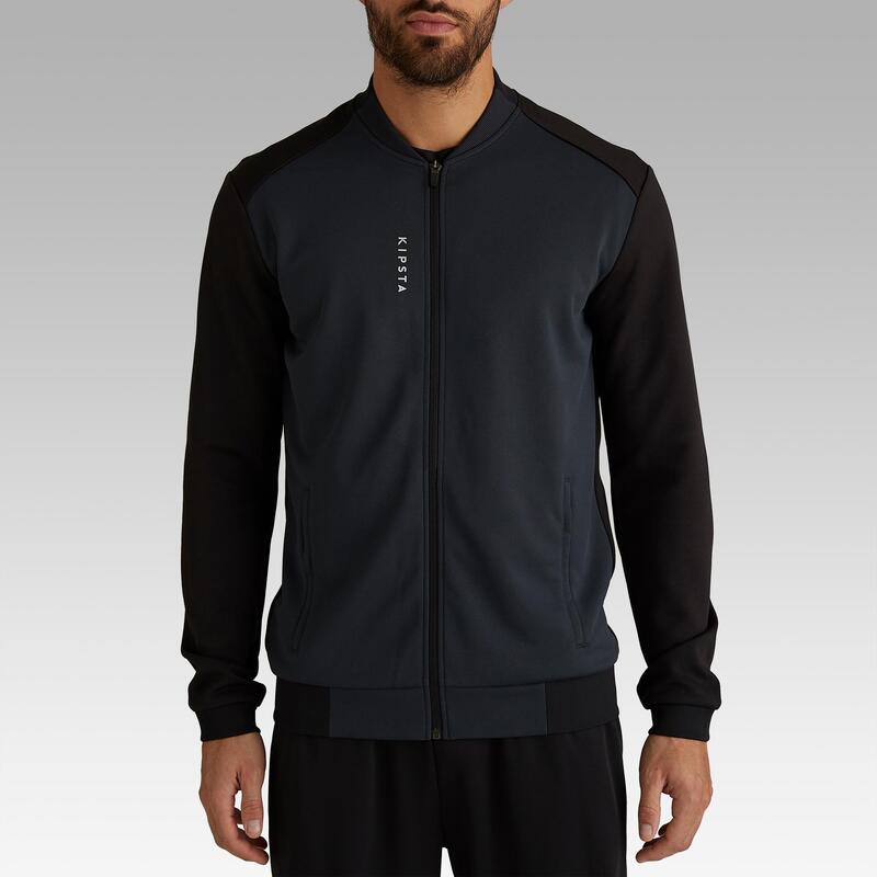 Chaqueta de Fútbol Kipsta T100 adulto negro carbono