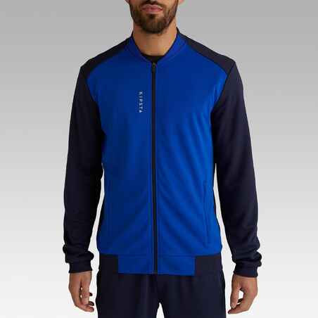 Trainingsjacke leicht Fussball T100 Erwachsene blau