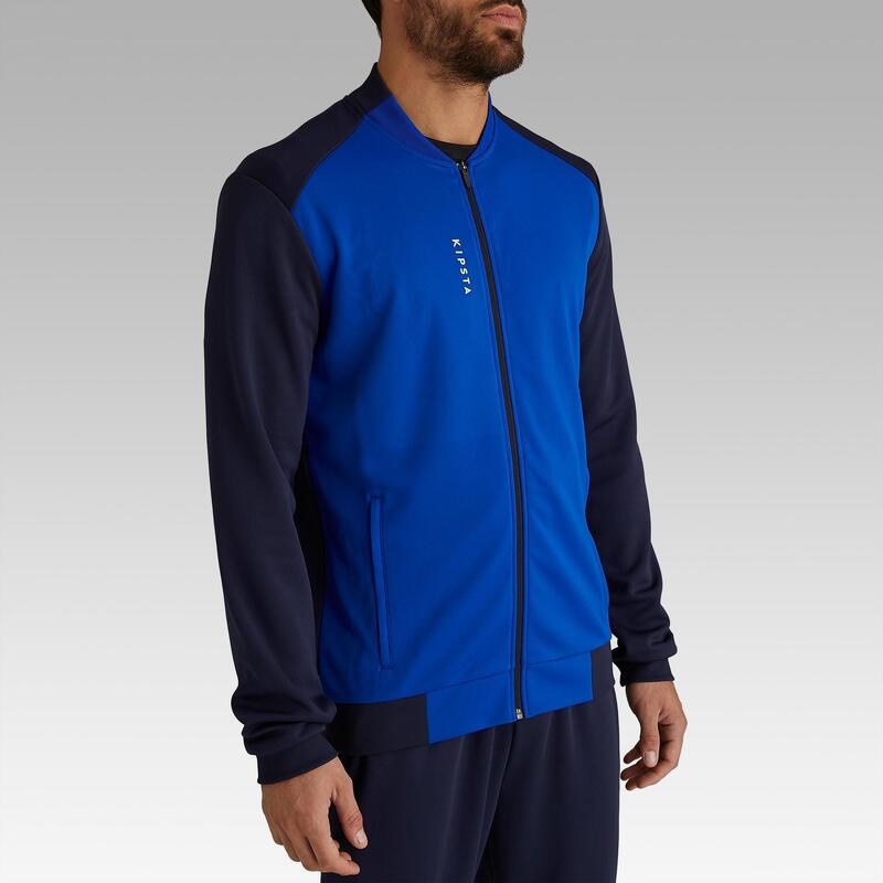 Veste de football légère adulte T100 bleue