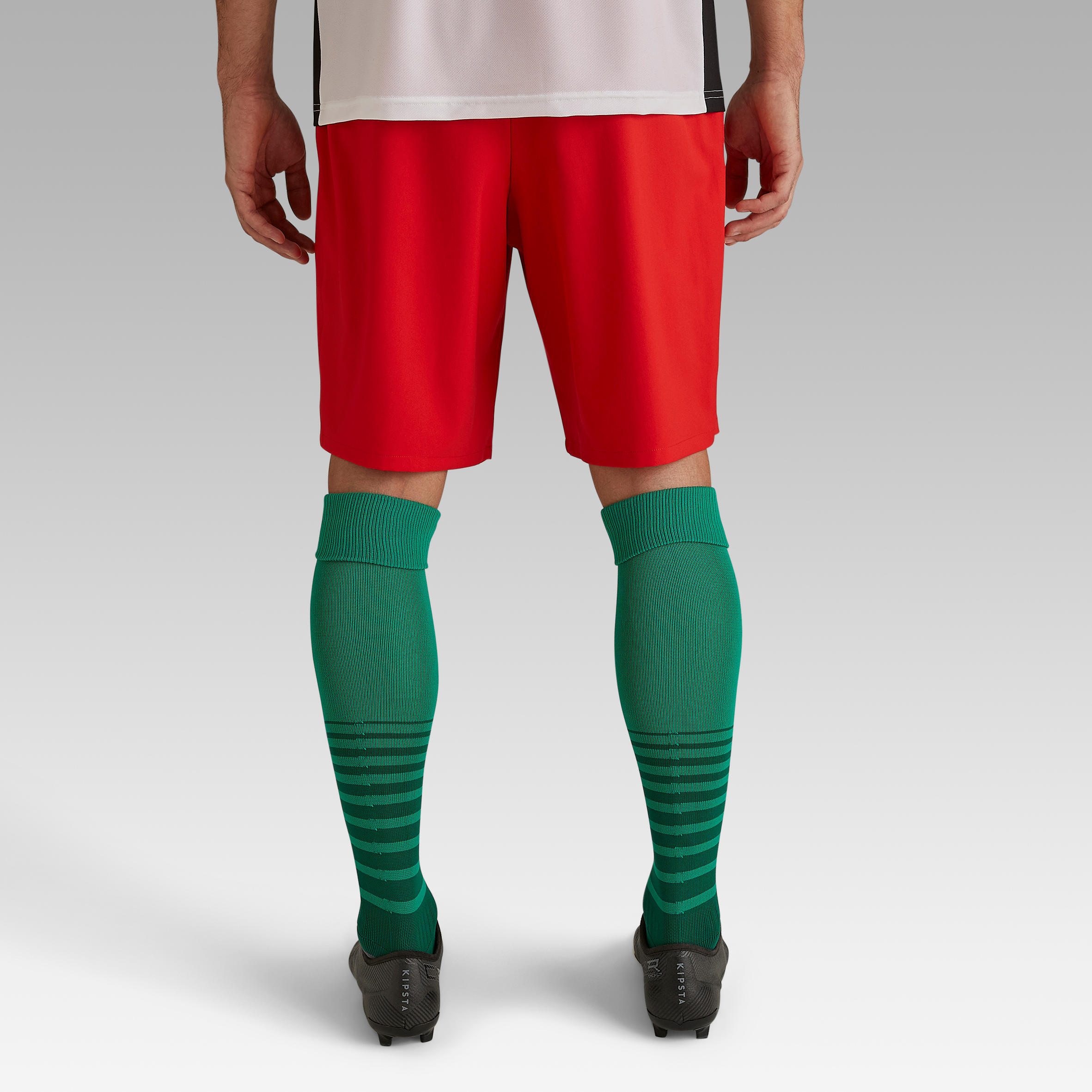 Pantalón Corto de Fútbol Kipsta Club adulto rojo 3/7