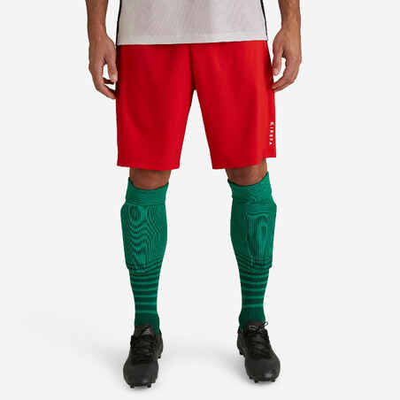 מכנסיים קצרים F500 לכדורגל למבוגרים - אדום