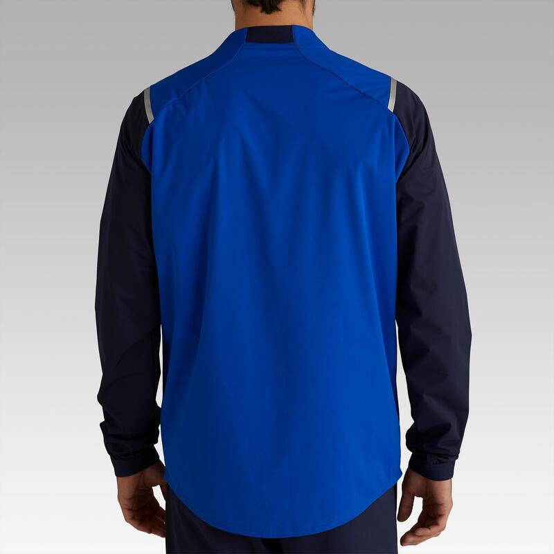 Coupe vent de football imperméable adulte T500 bleu