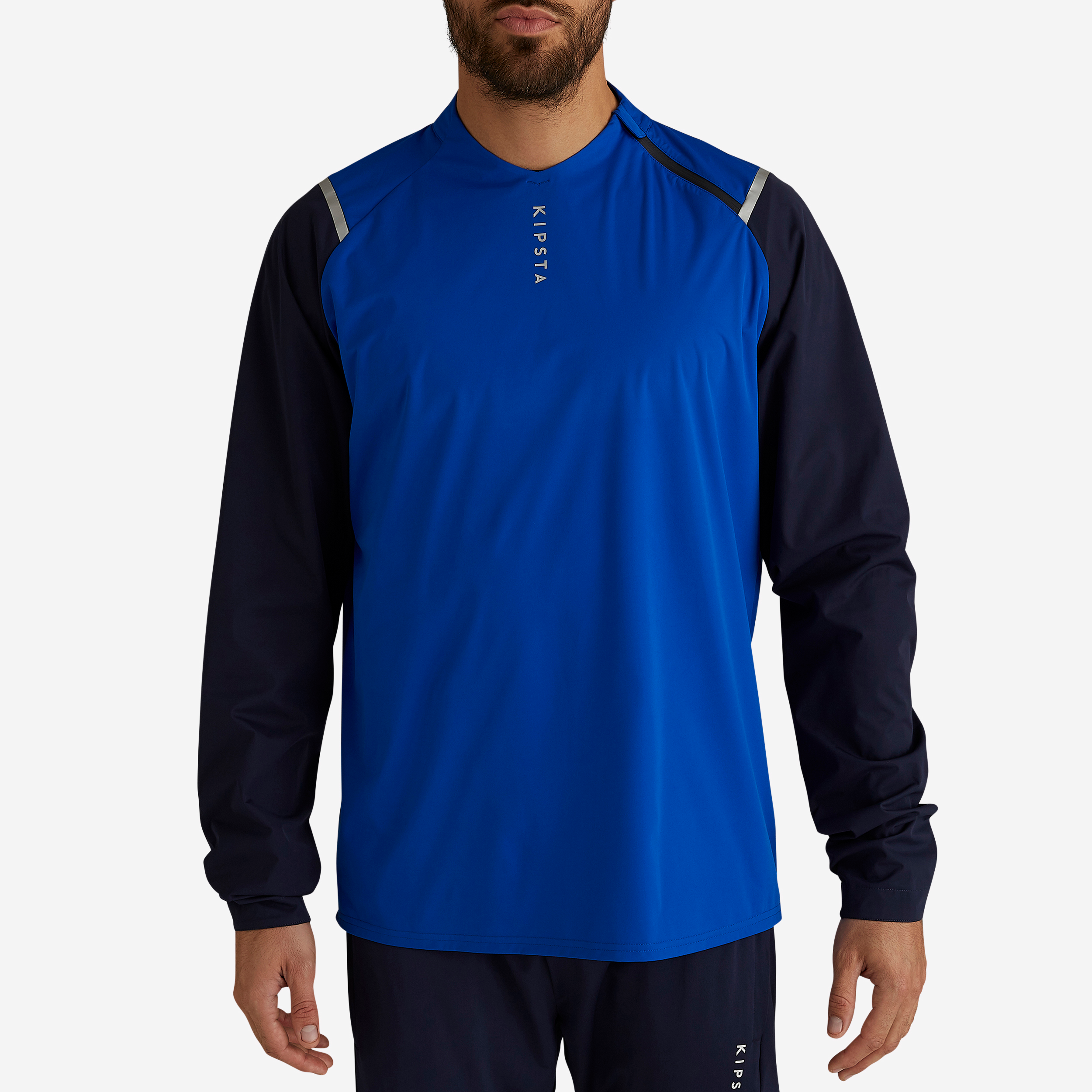 Coupe vent de football imperméable adulte T500 bleu