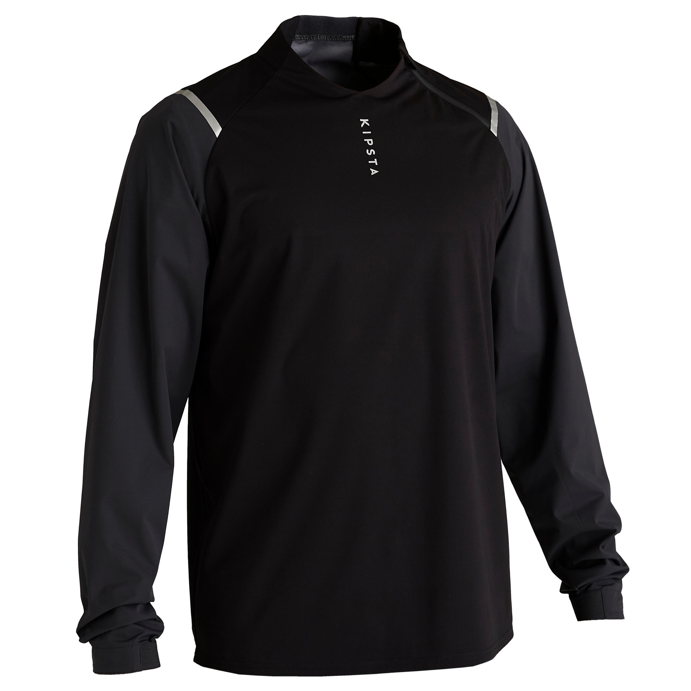 coupe vent de football imperméable adulte t500 noir carbone - kipsta