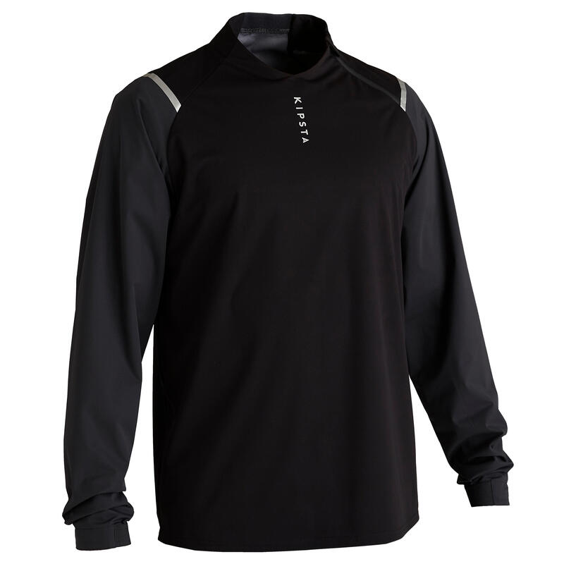 Damen/Herren Fussball Sweatshirt wasserdicht - T500 schwarz