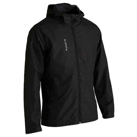 T100 Adult Football Waterproof Jacket - Black