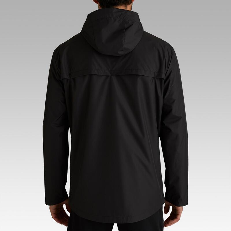 T100 Adult Football Waterproof Jacket - Black