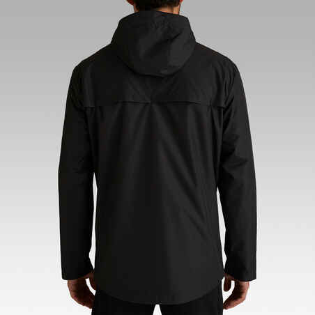 T100 Adult Football Waterproof Jacket - Black