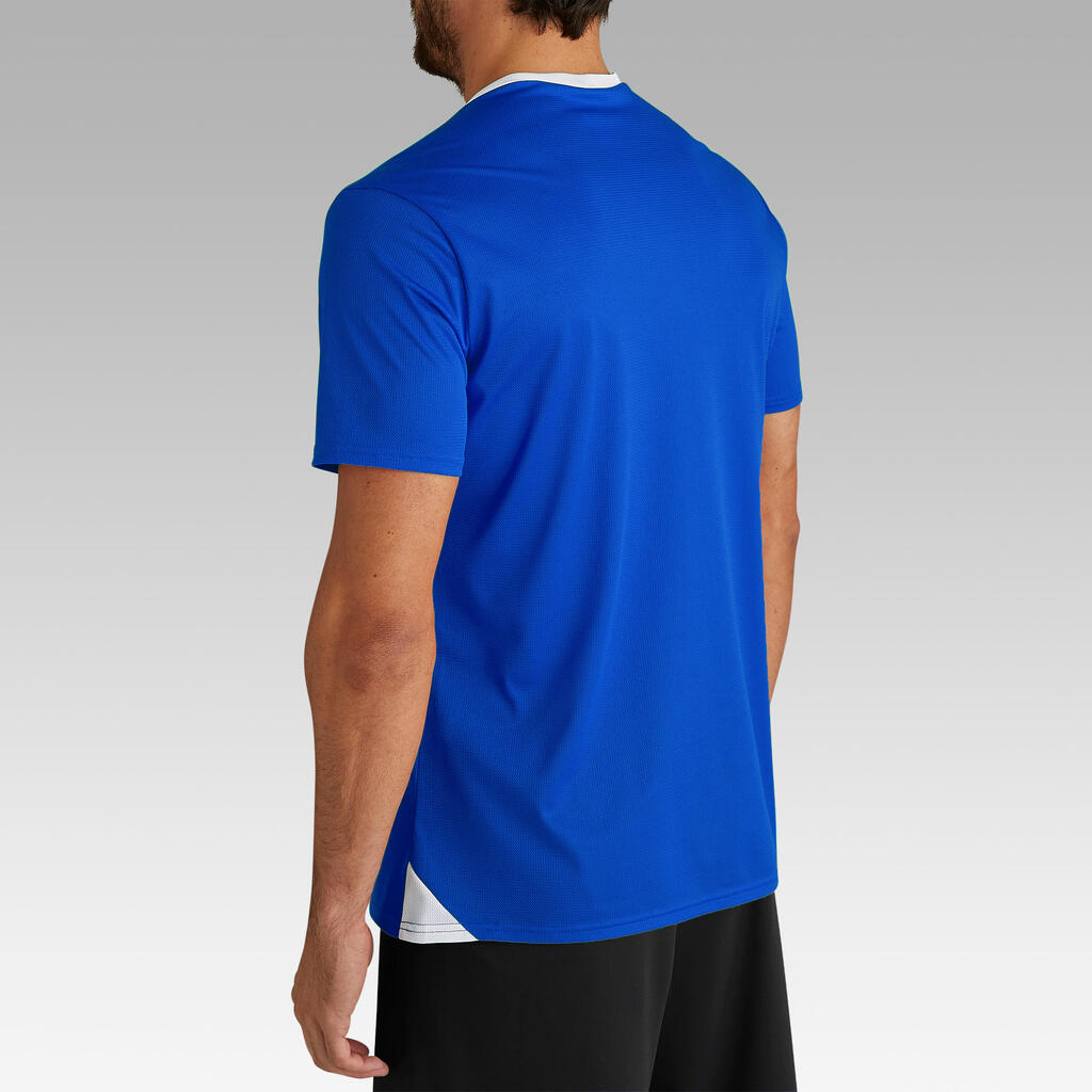 Playera de fútbol azul para adulto ESSENTIEL