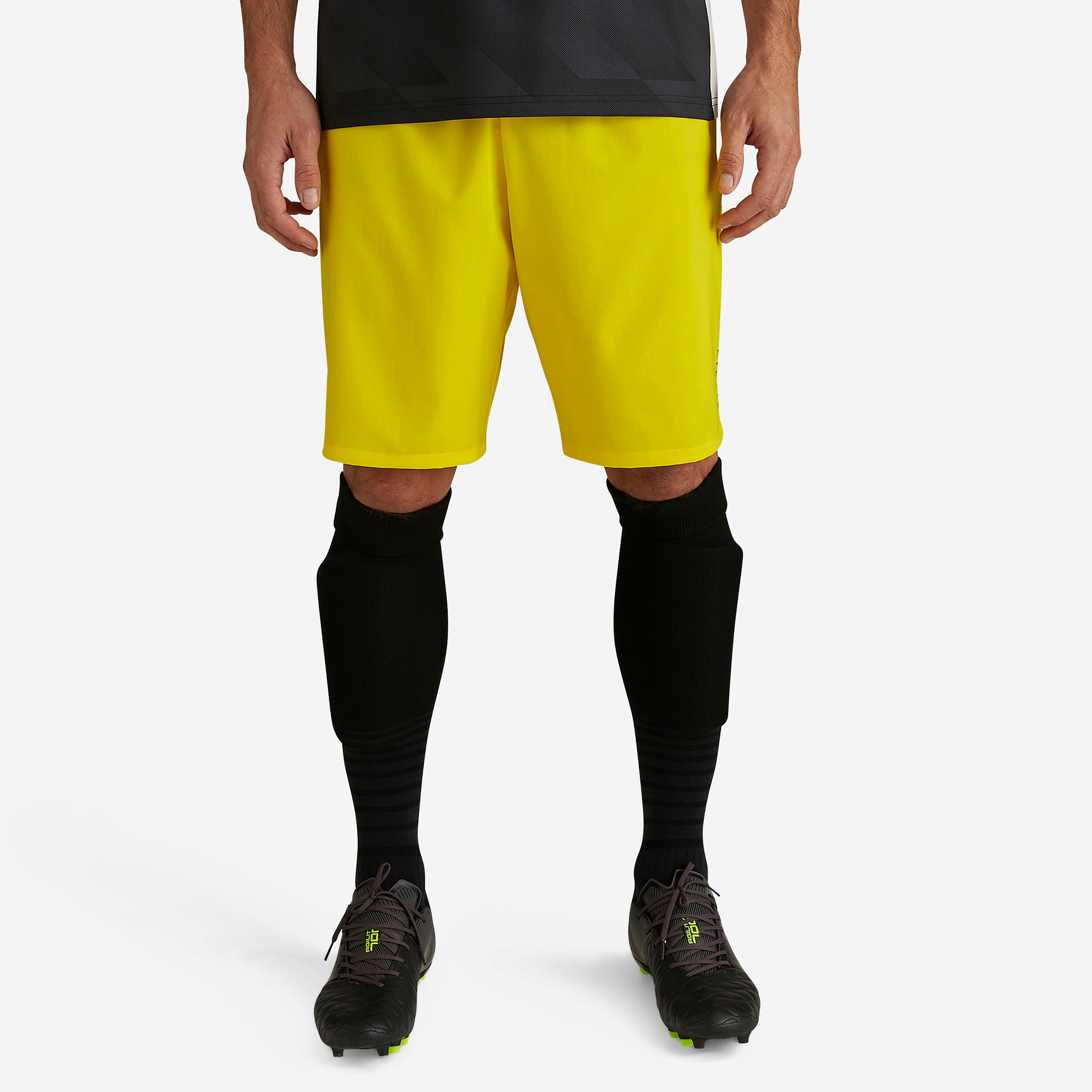 Pantalón Corto de Fútbol Kipsta Club adulto amarillo 5/10