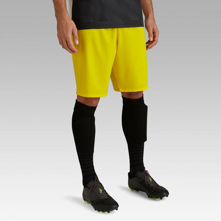 Футбольні шорти F500 для дорослих - Жовті